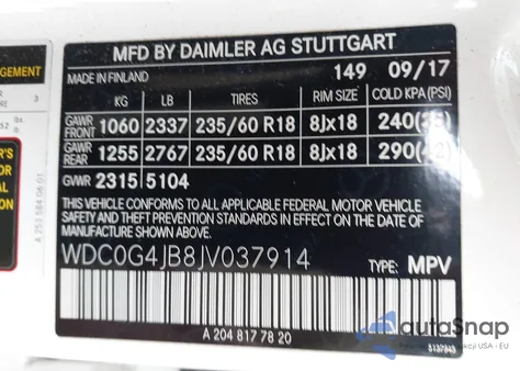 2018 Mercedes-Benz Glc 300 z USA, uszkodzony, nr VIN WDC0G4JB8JV037914